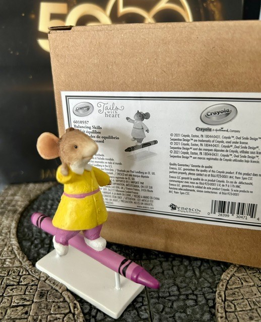 Balancing Skills Mouse 6010557 Tails with Heart figurine Enesco crayola crayon