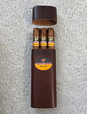 Handcrafted Cuban Leather and Cedar Cigar Case for Three Cigars picture