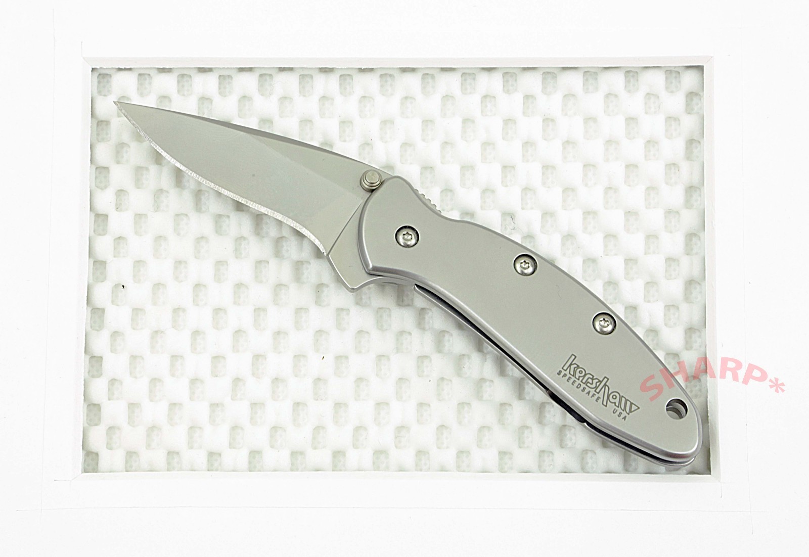 1600 Kershaw Chive Knife plain Blade 1.9" frame lock New *Blem* Assisted opener 1600 Kershaw Chive Knife plain Blade 1.9" frame lock New *Blem* Assisted opener