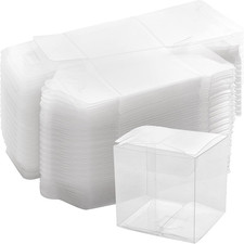 50 PCS 4 X 4 X 4 Inches Clear Plastic Gift Boxes, Clear Boxes picture