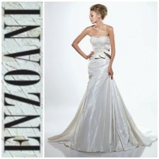 NEW! $2125 Enzoani Ivory White Dominique Designer Wedding Gown Dress A-Line 10 picture