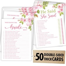 He Said She Said Bridal Shower Games - 2 Funny Wedding Shower Games for Guests, picture