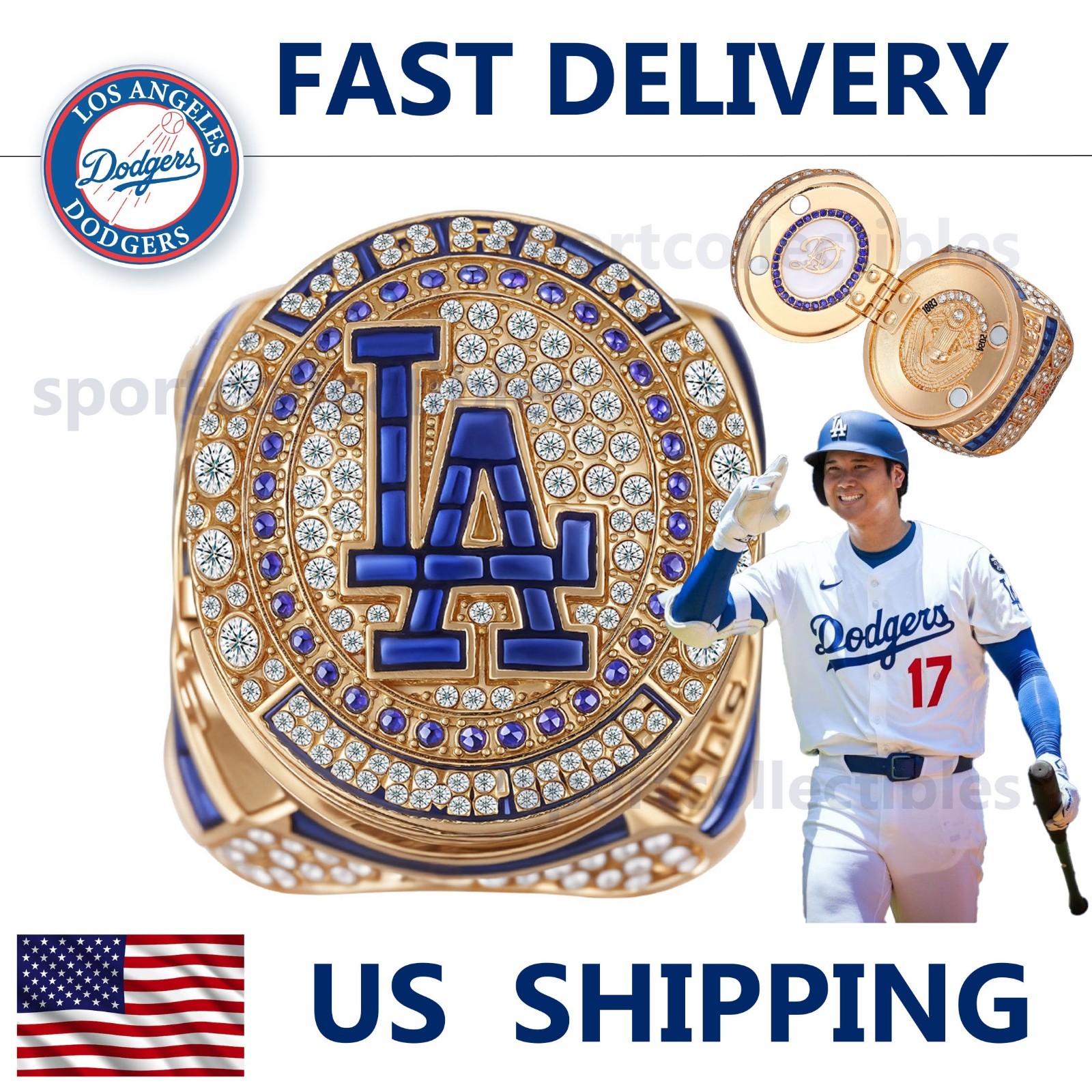 2024 LA Dodgers World Series - OHTANI #17 NEW - Fan Gift - MLB Replica Ring 2024 LA Dodgers World Series - OHTANI #17 NEW - Fan Gift - MLB Replica Ring