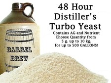 48 Hour Turbo Yeast w/ AG Moonshine Alcohol Whiskey Rum Vodka UP TO 500 GALLONS picture