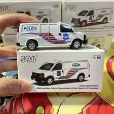 596 1:64 Washington Police MPDC Express 3500 Van Model Diecast Metal Car New picture