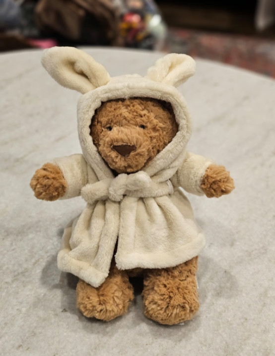 Jellycat Bear Bathrobe Plush Bartholomew Teddy Stuffed Animal NWT Collectible Jellycat Bear Bathrobe Plush Bartholomew Teddy Stuffed Animal NWT Collectible