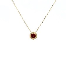Garnet Birthstone Of  January  14k Yellow Gold Necklace picture