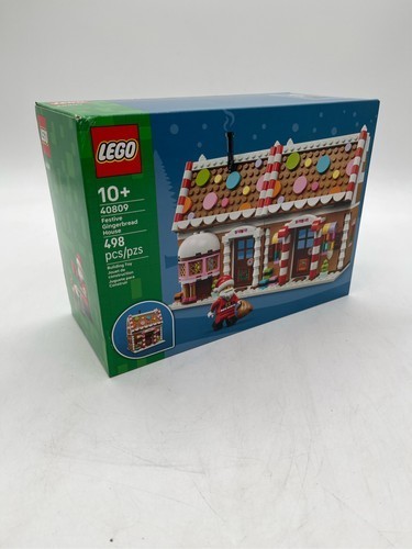 LEGO Festive Gingerbread House Christmas Building Set 40809, 498pcs.