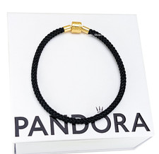 New 100% Authentic PANDORA  Barrel Shimmering Black Cord Bracelet 564530C01 picture