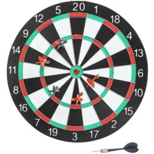 Dartboard Game Set 6 darts 2 Sided Board 16in Indoor Outdoor Game Gift Idea picture