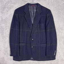 Hart Schaffner Marx Sport Coat Men 44R Prince Wales Glen Check 100% Camel Hair picture
