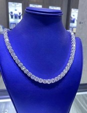 4MM Round Cut Lab Created Diamond Tennis Necklace 925 Sterling Silver picture
