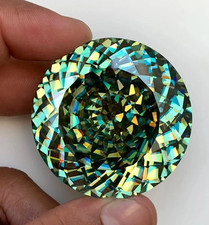 Blue-Green 40.7 Ct Certified Natural Sapphire Sri Lanka Round Cut Loose Gemstone picture