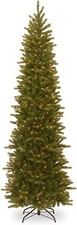 National Tree 'Feel Real’ Pre-lit Grande Fir Slim Christmas Tree Green, 9 ft picture