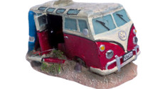 Red VW Camper Van Bus Fish Tank Aquarium Ornament Bubbler Fish Tank Decoration picture