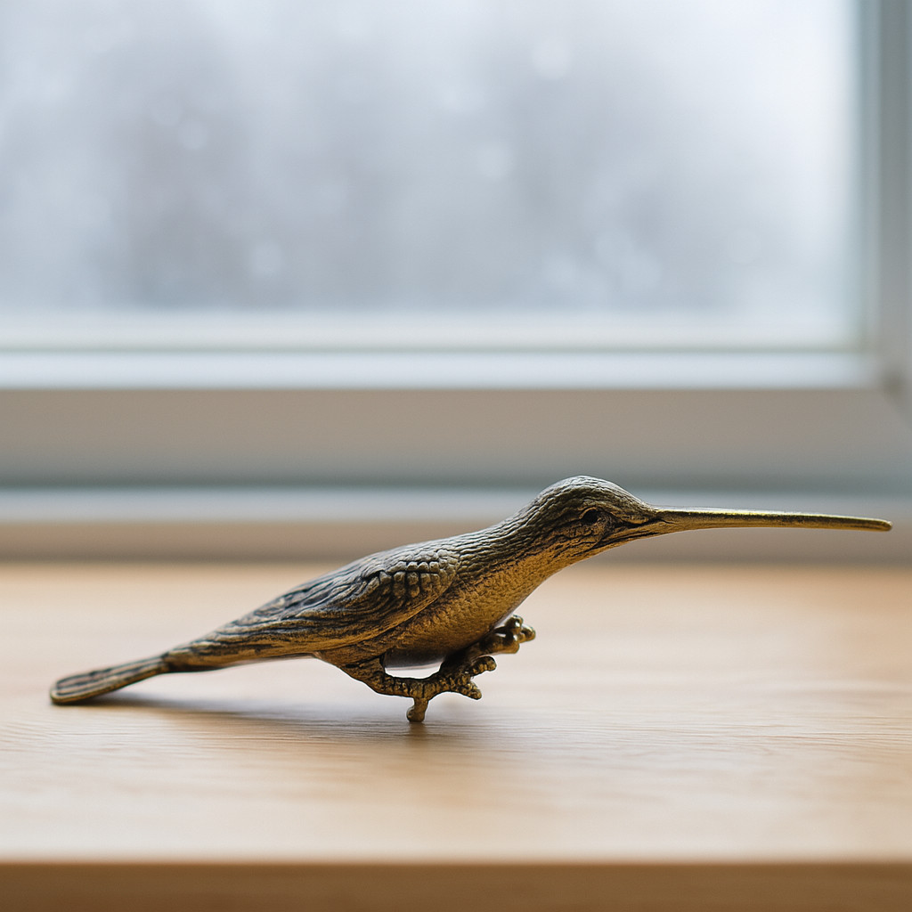 Vintage Bronze Bird Figurine Antique Peruvian Hummingbird Sculpture 1980s 4'' Vintage Bronze Bird Figurine Antique Peruvian Hummingbird Sculpture 1980s 4''