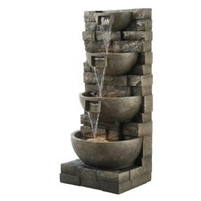 Outdoor Water Fountain, 35.63 in Height Fountain and Waterfall, 4-Tier Floor picture