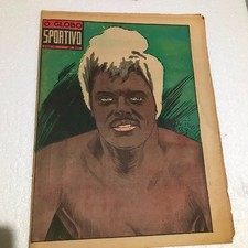1949 beautiful afro man cover sports news + boxing ezzard charles + double k.o. picture