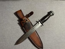 WWII US 1943 Theater Fighting Knife Stiletto Dagger Custom Leather Handle picture