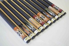 SET OF 10 POOL CUES New 58" Canadian Maple Billiard Pool Cue Stick #5 PLUS SHIP picture