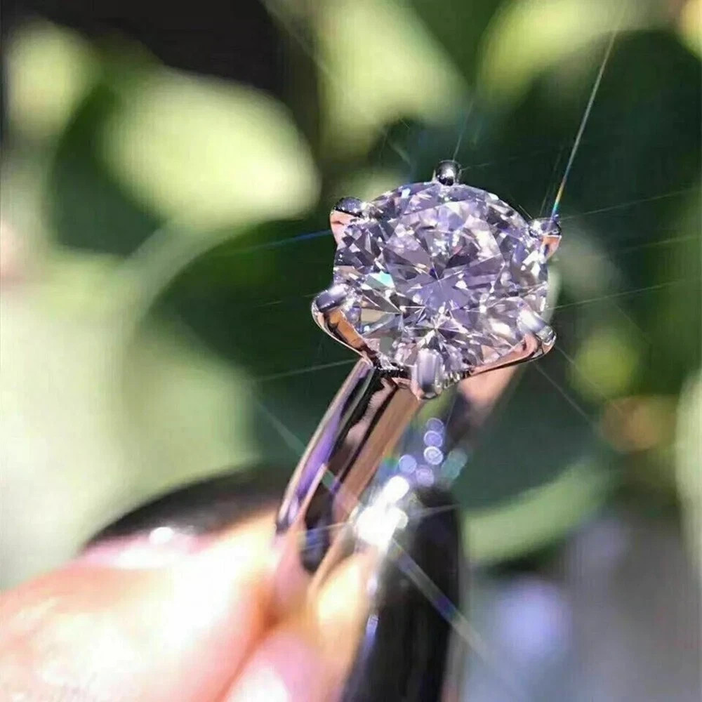 2.50 Ct Treated Round Cut White Diamond Solitaire Ring 925 Silver Certified 2.50 Ct Treated Round Cut White Diamond Solitaire Ring 925 Silver Certified