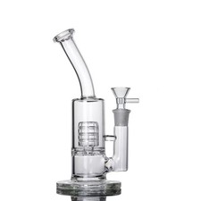 9" Heavy Glass Bong Shisha Percolate Hookah Water Pipe Smoking Pipe 14mm Bowl picture