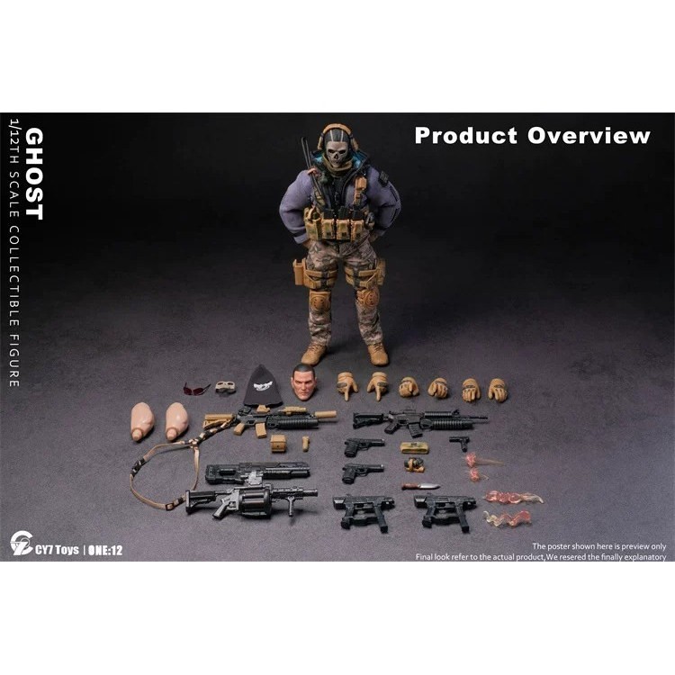1/12 CY7‑Toys Ghost Tactical Operative Collectible Action Figure Accessories