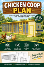 42x9 Chicken Coop Plans | 20 Chicken Hen House Run picture
