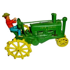 Ertl John Deere GP Tractor Diecast Metal Green Yellow Driver Figure Vintage picture