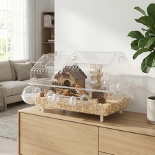PawHut 8 in 1 PET Dwarf Hamster Cage with Accessories, 21.5" x 11.8" x 12.6" picture