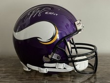 Vikings Riddell VSR 4 Football Helmet Adrian Peterson signed full size helmet L picture