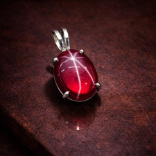 20 Ct Certified Natural Red Star Ruby 925 Solid Silver Pendant Loose Gemstone picture