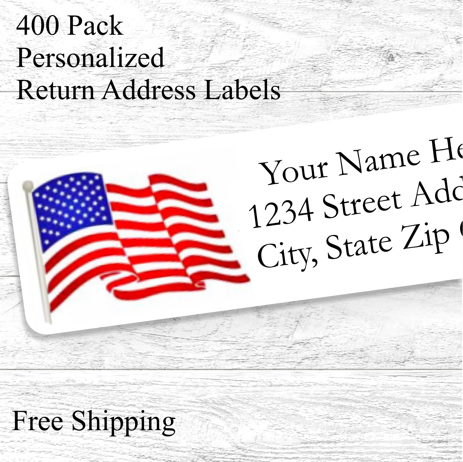 400 American Flag Personalized Return Address Labels Custom Mailing Stickers 400 American Flag Personalized Return Address Labels Custom Mailing Stickers