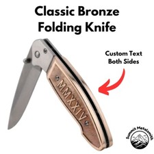 Custom Classic Bronze Grip Knife | Design Your Own Cast Bronze Knife | Hand Pour picture