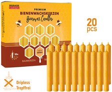 BRUBAKER 100% Beeswax Tree Candles - Pack of 20 - Honey Colored - 3.74" picture
