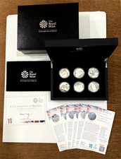 ROYAL MINT LONDON 2012 Celebration of Britain The Mind Collection 6 Silver Coins picture