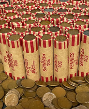 LINCOLN WHEAT CENT 1909-1958 US COINS 50 Cents PENNY ROLL picture