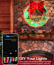 Cute like crystal Christmas Wreaths LED Lighted Color Changing Smart APP Control picture