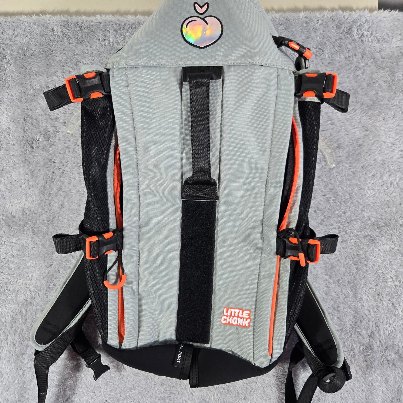 Little Chonk The Maxine One Dog Carrier Backpack Grey Orange Pet Travel Bag Little Chonk The Maxine One Dog Carrier Backpack Grey Orange Pet Travel Bag