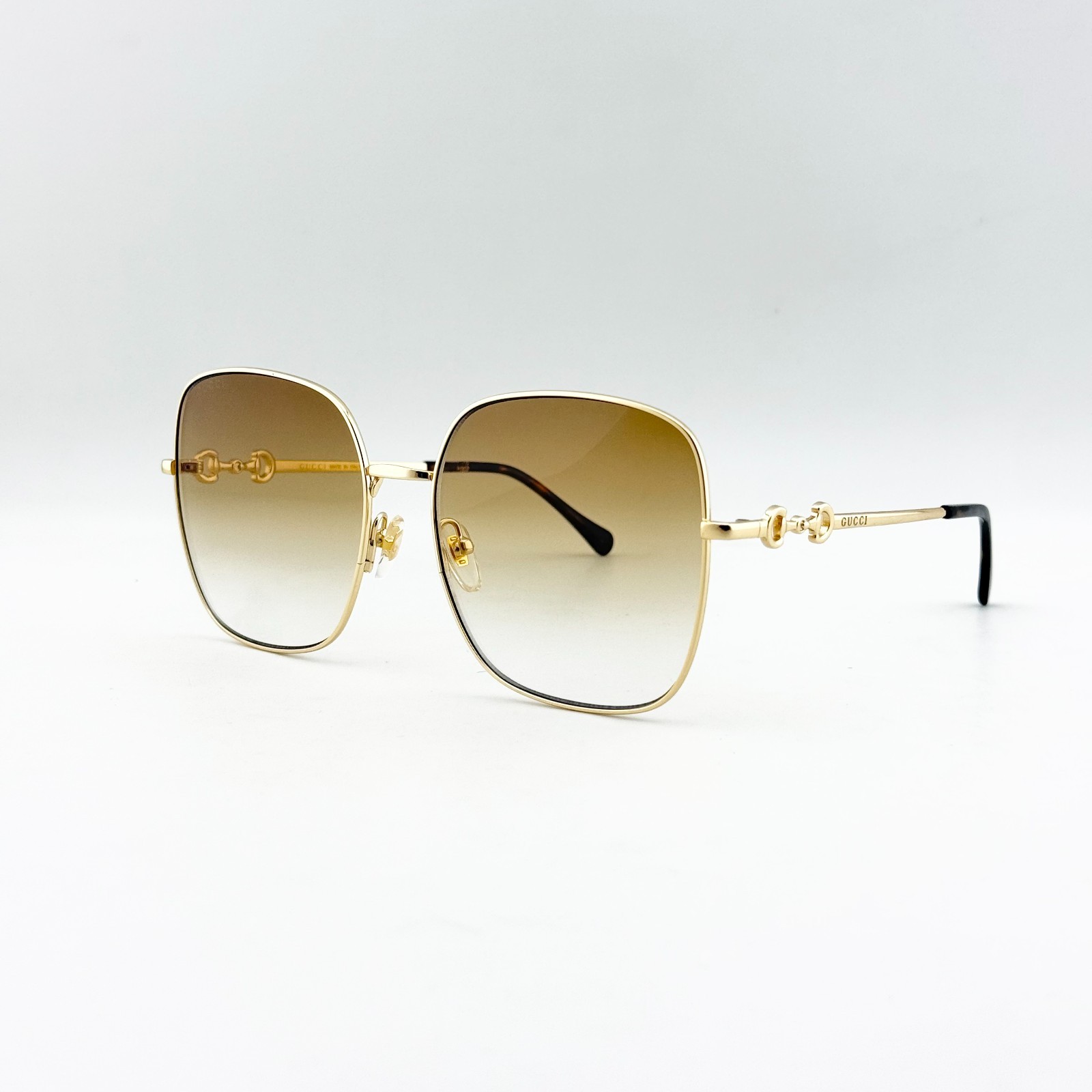 GUCCI GG0879S Oversized Square Sunglasses Gold Brown Lens Women 61-16-140 GUCCI GG0879S Oversized Square Sunglasses Gold Brown Lens Women 61-16-140