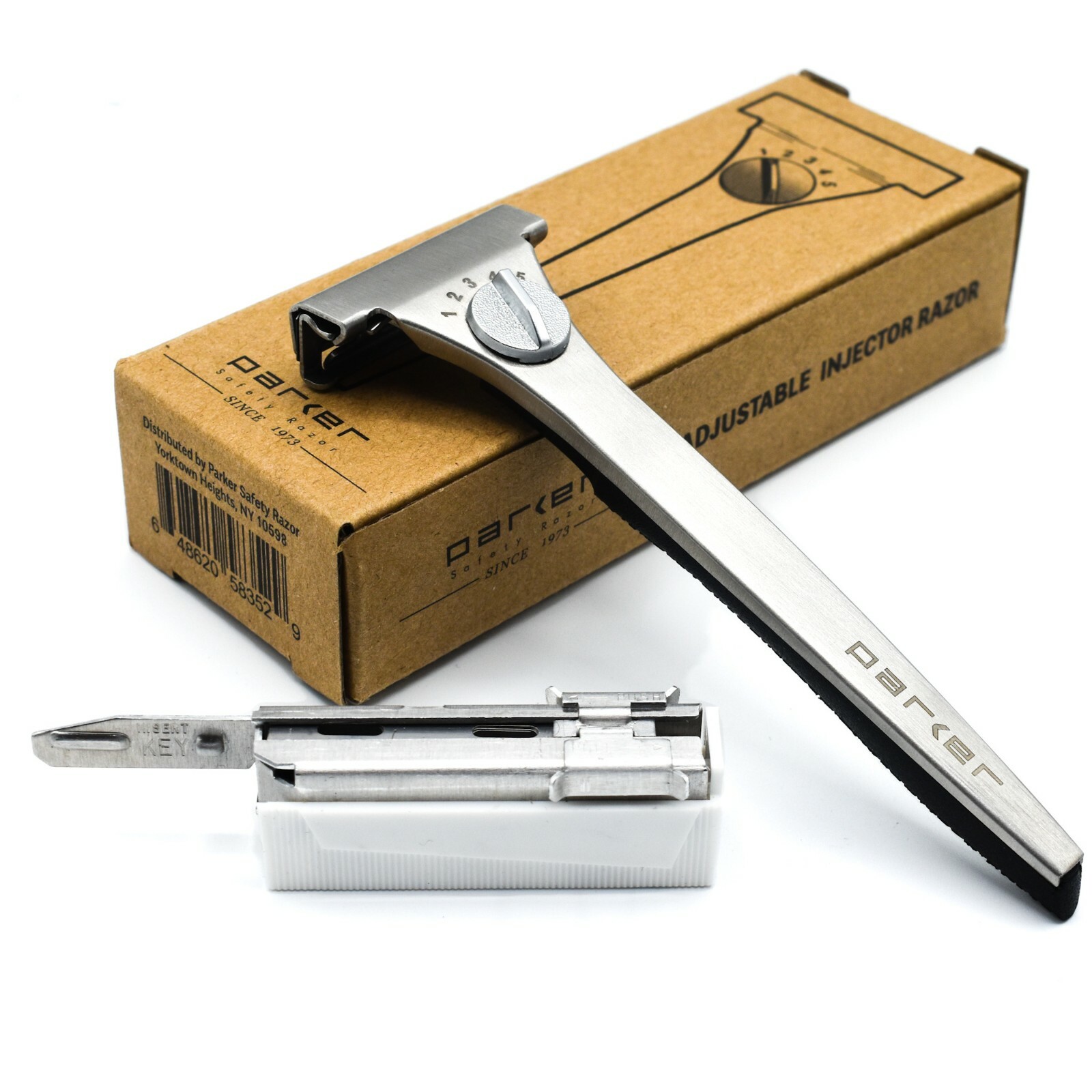 Parker Adjustable Injector Razor with 20 Injector Razor Blades - New Model Parker Adjustable Injector Razor with 20 Injector Razor Blades - New Model