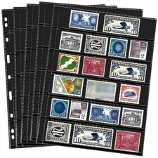 20 Sheets Stamp Pages Collector Stamp Collecting Album Binder Standard 9 Hole Bi picture