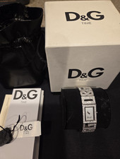 D&G Time Women’s Rectangle Analog Quartz Silver Bracelet Diamond Accent Box picture