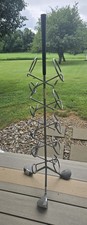 Unique Standing Metal Wine Rack Golf Clubs with Grip. Holds 10 bottles, with Tag picture