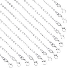 50 Pack Necklace Chains Bulk Silver Plated Necklace Chain Silver Chain Necklaces picture