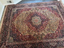 Vintage Karastan Medallion Kirman 8'6" x 11’ Wool Rug 700/718 - Clean picture