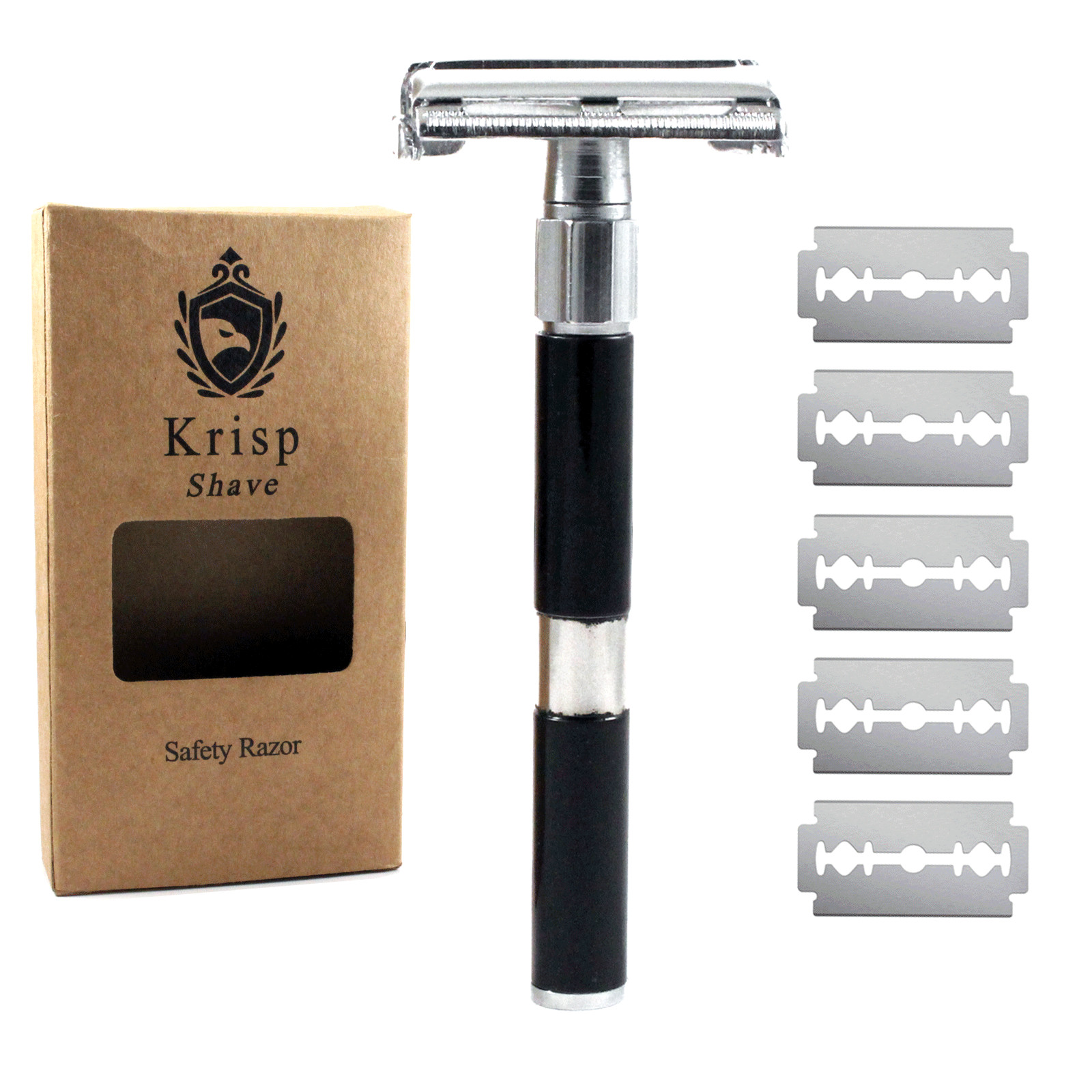 DOUBLE EDGE BUTTERFLY OPEN SAFETY RAZOR FOR MEN WOMEN + 10 SHAVING BLADES BLACK DOUBLE EDGE BUTTERFLY OPEN SAFETY RAZOR FOR MEN WOMEN + 10 SHAVING BLADES BLACK