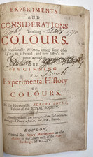 1664 ROBERT BOYLE EXPERIMENTS TOUCHING COLOURS 1ST ED COLOR SCIENCE RARE picture