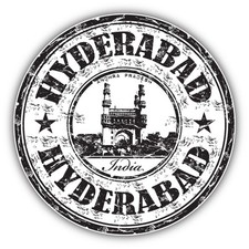 Hyderabad City India Grunge Travel Stamp Car Bumper Sticker Decal 5" x 5" picture