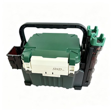 Fishing Tackle Box with two Rod Holders, Double Layer Tackle Storage picture